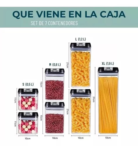 Pack de 7 Contenedores Herméticos de Alimentos